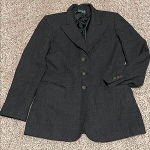 Harve Bénard 100% wool Classic 3 button charcoal Blazer